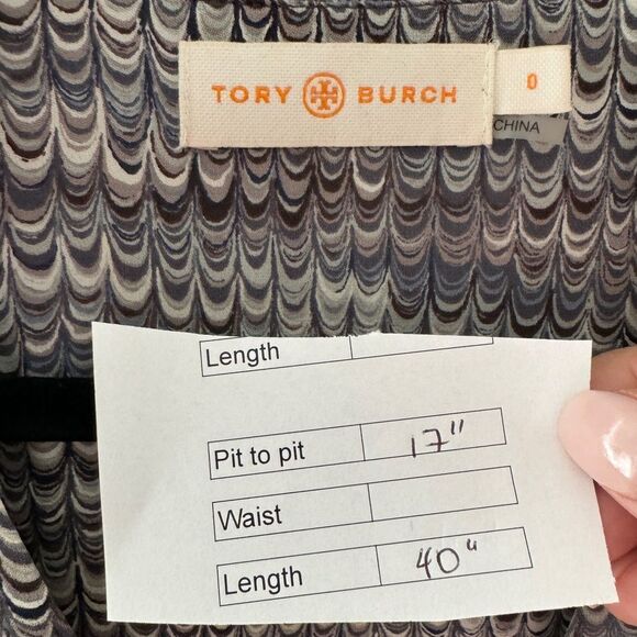 Tory Burch Long Sleeve Marbled Silk Dress - Picture 10 of 10